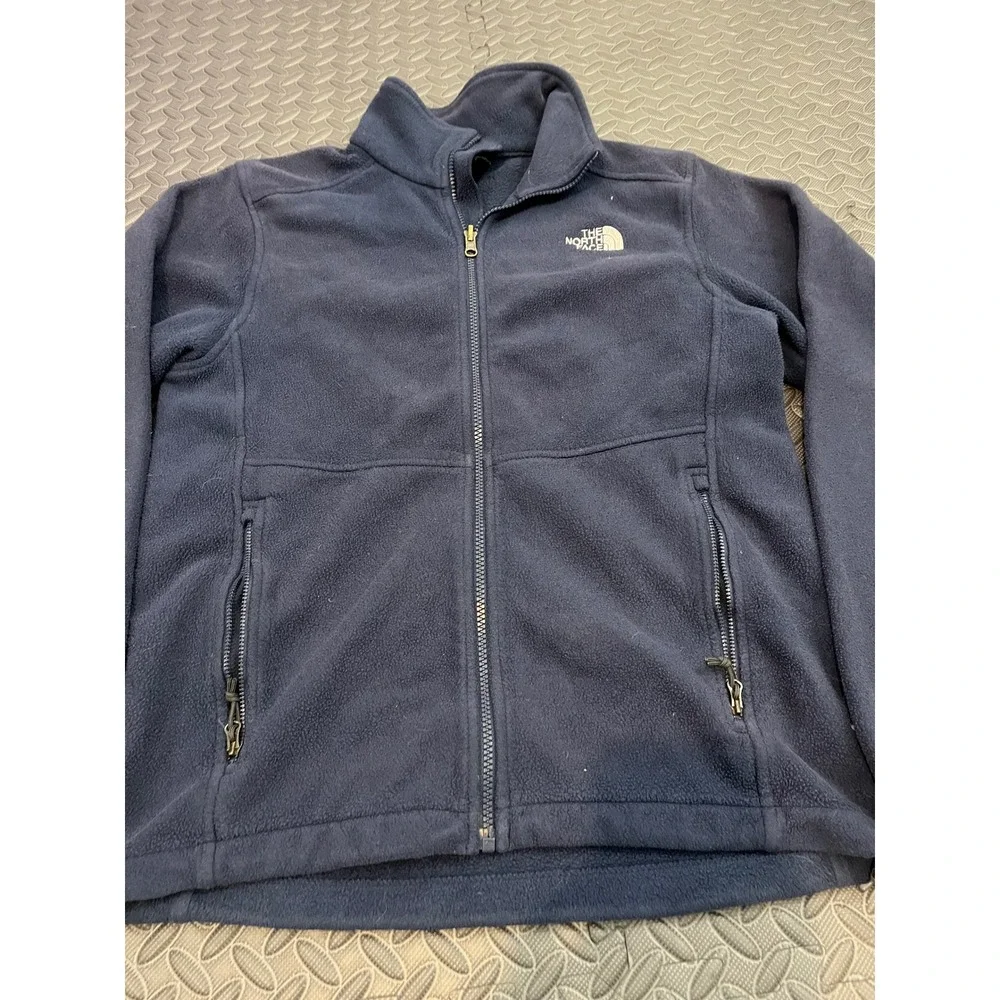 The North Face Fleece Jacket Mens Small Navy Blue Full Zip Faded TKA 100‎